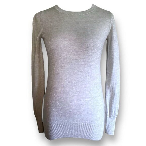 Reiss Womens Genoa Sweater Sz 0 Gray Metallic Wool Knit Long Sleeve Pullover - Picture 4 of 8